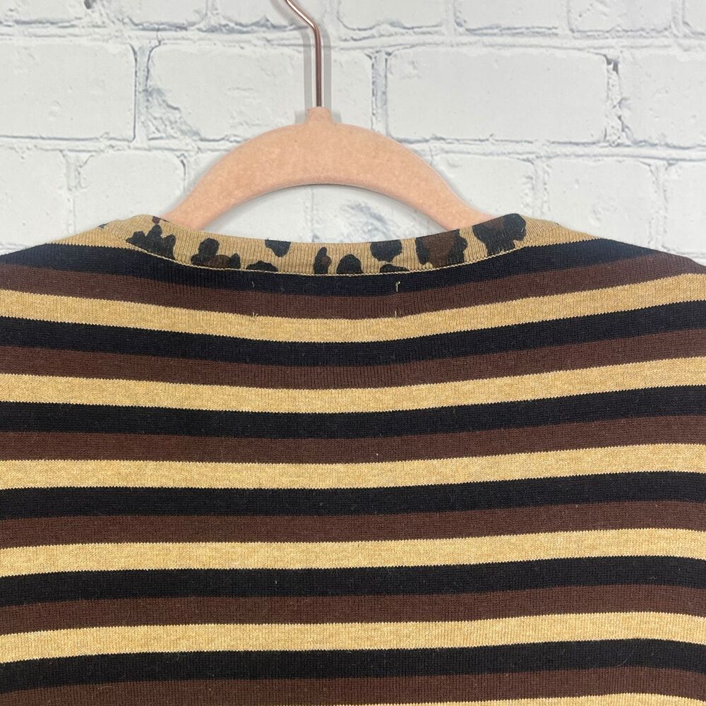 Jones New York Leopard Print Cardigan XL Casual Work Sweater Layering Chic - Picture 8 of 12